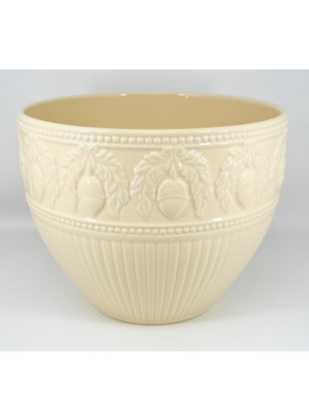Vintage MCM Italian Planter Acorns Ivory 10" Este CE Ceramiche Williams Sonoma